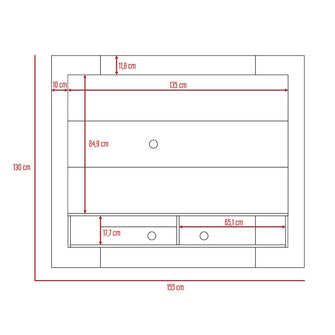 Panel de Tv Joel, Caoba, con Espacio Para Televisor de Hasta 55 Pulgadas