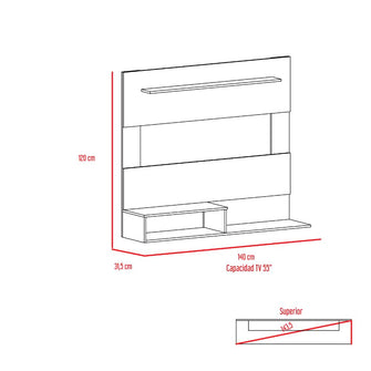 Panel de Tv Ascher, Blanco, con Espacio Para Televisor de Hasta 55 Pulgadas