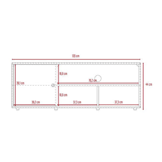 Mesa Para Tv Noah, Macadamia y Blanco Vainilla, para tv de hasta 55 pulgadas