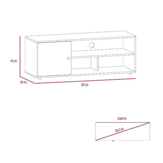 Mesa Para Tv Noah, Macadamia y Blanco Vainilla, para tv de hasta 55 pulgadas