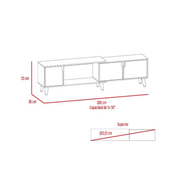 Mesa Para Tv Nordy, Wengue, con Espacio Para Tv de Hasta 50 Pulgadas Hc