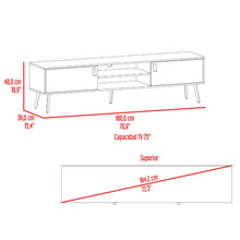 Mesa para TV Lienxo, Fresno Europeo y Blanco, con Espacio para TV hasta 75 Pulgadas