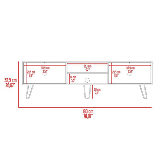 Mesa Para Tv Telmo, Chocolate, con Espacio Para Tv Hasta de 80 Pulgadas