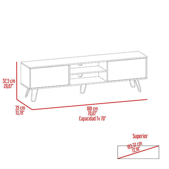 Mesa Para Tv Telmo, Chocolate, con Espacio Para Tv Hasta de 80 Pulgadas