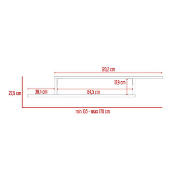 Mesa Para Tv Flotante Dilix, Avellana, con superficie para objetos decorativos