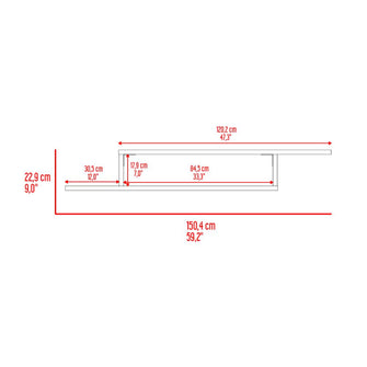 Mesa Para Tv Flotante Dilix, Canela, con superficie para objetos decorativos