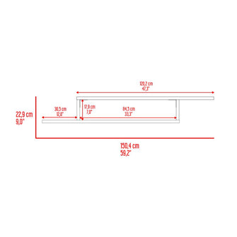 Mesa Para Tv Flotante Dilix, Castaño y Blanco, con superficie para objetos decorativos
