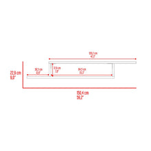 Mesa Para Tv Flotante Dilix, Roble Gris y Blanco, con superficie para objetos decorativos
