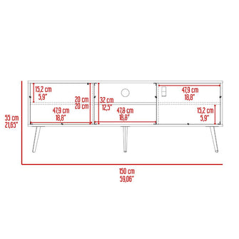 Mesa Para TV Mirabella, Wengue y Miel, Con dos puertas para tv 65"