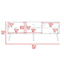 Mesa para TV Mirabella, Wengue y Fresno Europeo, con Dos Puertas para TV 65"