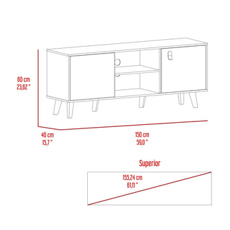 Mesa para Tv Mirabella, Cocoa, con Espacio Para Televisor para Hasta 65 Pulgadas y Varios Entrepaños