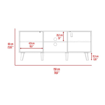 Mesa para Tv Mirabella, Cocoa, con Espacio Para Televisor para Hasta 65 Pulgadas y Varios Entrepaños