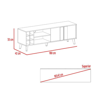 Mesa para TV Lannez, Milan y Capri, con dos puertas abatibles 65"