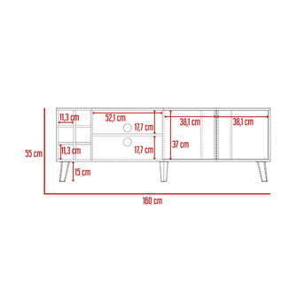 Mesa para Tv Zaragoza, Milan y Capri, con espacio para Televisor de 70"