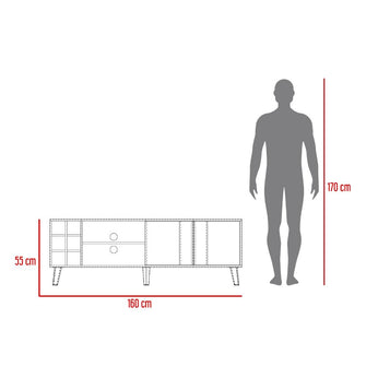 Mesa para Tv Zaragoza, Milan y Capri, con espacio para Televisor de 70"