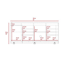 Mesa Para Tv Sahar, Café Claro y Cocoa, para Tv de hasta 65" con una Puerta Abatible y Tres Entrepaños