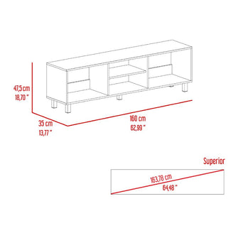 Mesa Para Tv Tunez, Wengue y Castaño, Para Televisor Hasta 70 Pulgadas
