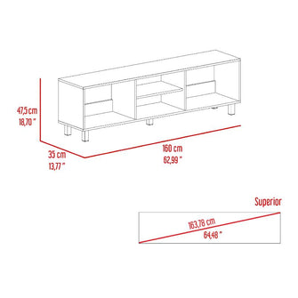 Mesa Para Tv Tunez, Castaño y Blanco, Para Televisor Hasta 70 Pulgadas