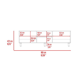 Mesa Para Tv Tunez, Wengue y Castaño, Para Televisor Hasta 70 Pulgadas
