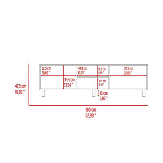 Mesa Para Tv Tunez, Beige y Blanco, Para Televisor Hasta 70 Pulgadas