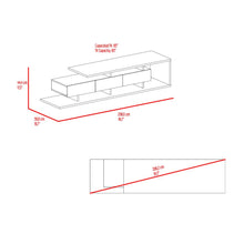 Mesa Para Tv Quito, Blanco Duqueza y Fresno Europeo, Para Televisor Hasta 65"