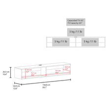 Repisa Flotante Kerin, Avellana, con dos espacios para ubicar objetos