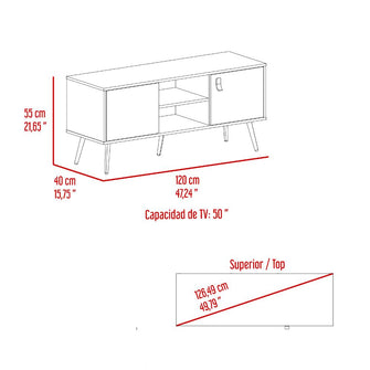 Mesa Para TV Mirabella, Wengue y Miel, Con dos puertas para tv 55"