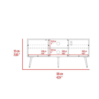 Mesa Para TV Mirabella, Wengue y Miel, Con dos puertas para tv 55"