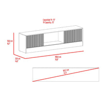 Mesa para TV Hopeland, Blanco Duqueza y Roble Natural, con capacidad para tv 75"