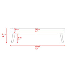 Mesa Para Tv Ralf, Fresno Europeo y Wengue, con patas metálicas y espacio de tv hasta 70 pulgadas