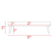Mesa Para Tv Ralf, Wengue, con patas metálicas y espacio de tv hasta 70 pulgadas
