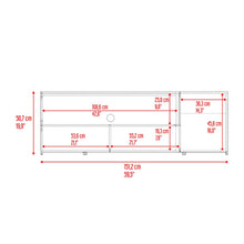 Mesa para TV Noland, Fresno Europeo y Wengue, para Televisor hasta 65"