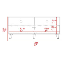 Mesa Para Tv Patrick, Fresno Europeo y Blanco Duqueza, Para Televisor Hasta 60 Pulgadas