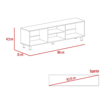 Mesa Para Tv Tunez, Blanco Duqueza, Para Televisor Hasta 70 Pulgadas