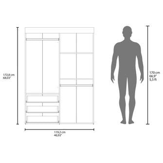 Closet Denver, Kronos Blanco, con cuatro puertas abatibles ZF