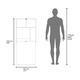 Escritorio Plegable Kaplan, Blanco, moderno Ahorrador de espacio ZF