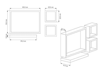 Set de Repisas Amelia, Beige, X8 Unidades - VIRTUAL MUEBLES