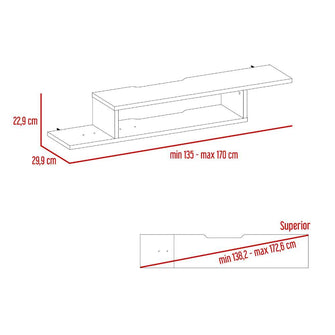 Mesa Para Tv Flotante Dilix, Piedra, con superficie para objetos decorativos