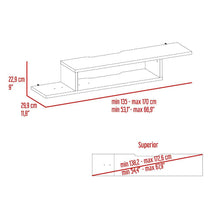 Mesa Para Tv Flotante Dilix, Macadamia y Carbón, con superficie para objetos decorativos