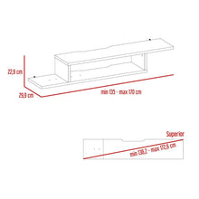 Mesa Para Tv Flotante Dilix, Blanco Nevado, con superficie para objetos decorativos