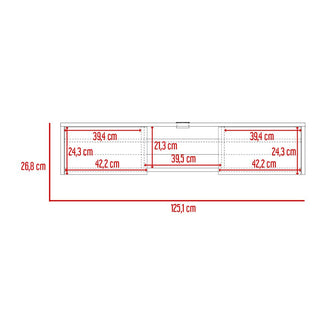 Mesa Para Tv Flotante Gleid, Macadamia, con Dos Puertas Abatibles