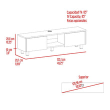 Mesa Para Tv Flotante Gleid, Nogal Europeo, con Dos Puertas Abatibles