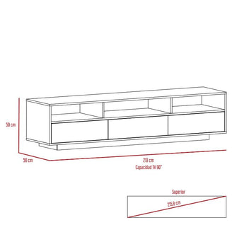 Mesa Para Tv Tonny, Avellana y Wengue, Para Televisor de 90 Pulgadas