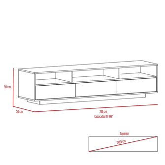Mesa Para Tv Tonny, Avellana y Wengue, Para Televisor de 90 Pulgadas