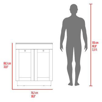 Mueble Para Lavamanos Baluarte, Blanco Duqueza, Incluye lavamanos Praia 30 ZF