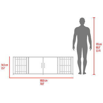 Mesa Para Tv Marron, Nogal Europeo y Wengue, para tv de hasta 70 pulgadas ZF