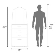 Organizador Praga, Fresno Europeo, con tres cajones y una puerta