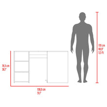 Escritorio En L Dafne, Fresno Europeo y Azul Kronos , con Dos Entrepaños y Base con Rodachinas Para Fácil Desplazamiento