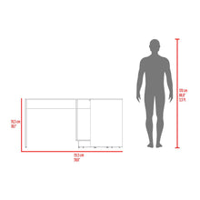 Escritorio en L Rook, Blanco y Wengue, con amplia superficie de trabajo ZF