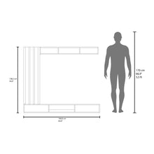 Panel de Tv Joice, Wengue y Positano, con Espacio Para Televisor de Hasta 65"